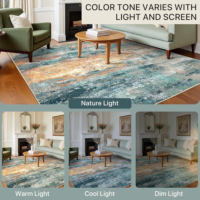 BEIMO Area Rugs 8x10 for Living Room Bedroom, Modern Abstract Machine Washable - Image 9