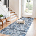 3x7 Washable Non-Slip Kitchen Runner Rug – Modern Abstract Neutral Beige & Gray by ZHXXUJ