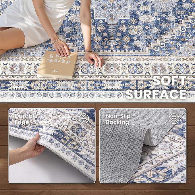 zesthome 3x6 Runner Rug Non Slip, Thin Entryway Washable Rug - Image 7
