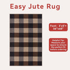 Tangsoo Checkered Easy Jute Rug, 3x5 Washable Area Rug - Image 3