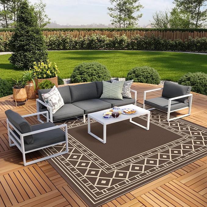 GENIMO Outdoor Rug Waterproof for Patio Decor, Outside Area Mat for Rv by GENIMO