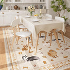 DUKINO 6x9 Rug for Living Room, Lightweight Animal Dog Print Washable Area Rug - Image 2