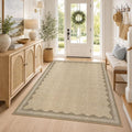 GarveeHome Scalloped 3x5 Rug Washable Non-Slip Low-Pile Indoor Rugs by GarveeHome