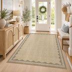 GarveeHome Scalloped 4 x 6 Rug Non-Slip Washable Low-Pile Carpet - Image 3