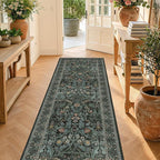 Dusty Teal 2x6 Washable Runner Rug Non Slip - Image 6