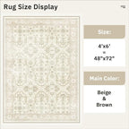 Soalmost 4x6 Area Rugs for Living Room, Vintage Washable Rugs for Dining Room - Image 5