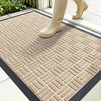 OLANLY Front Door Mat Outside Entrance 35x23, Heavy Duty Sturdy Natural Rubber by OLANLY