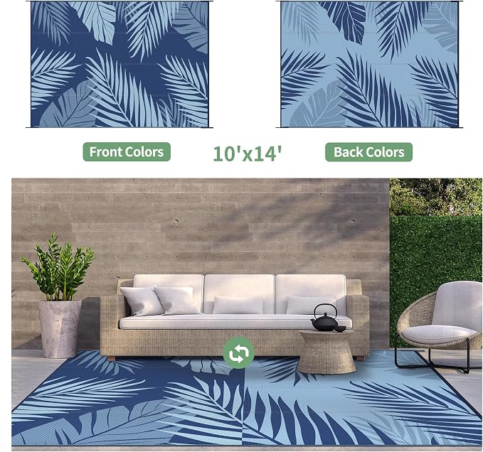 GENIMO Outdoor Rug 10' x 14' Waterproof - Image 2