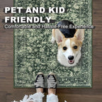 KILOCOCO Area Rug 3x5 Entryway Rug Washable Printed Vintage Floral Rubber - Image 4