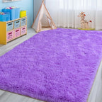 WISH TREE Purple Fluffy Shag Rug 6x9 Ft, Soft Non-Slip Plush Area Rug by WISHTREE