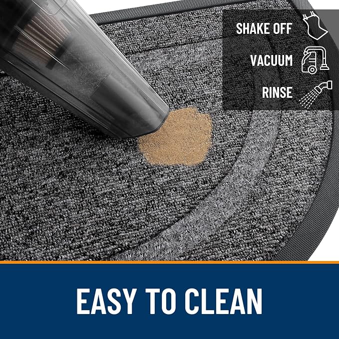 OLANLY Half Circle Door Mat Indoor Outdoor Entrance Welcome, Waterproof - Image 5