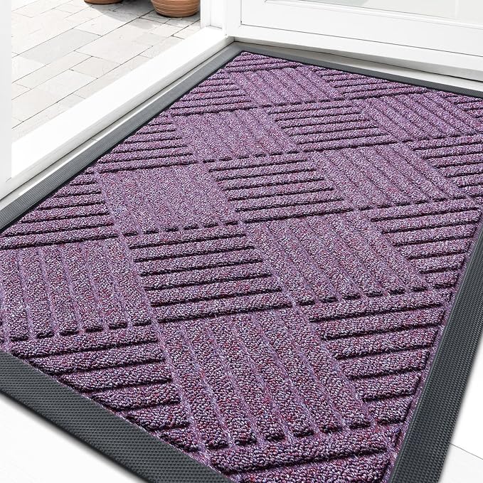 OLANLY Front Door Mat Outside Entrance 33x21, Heavy Duty Sturdy Natural Rubber by OLANLY