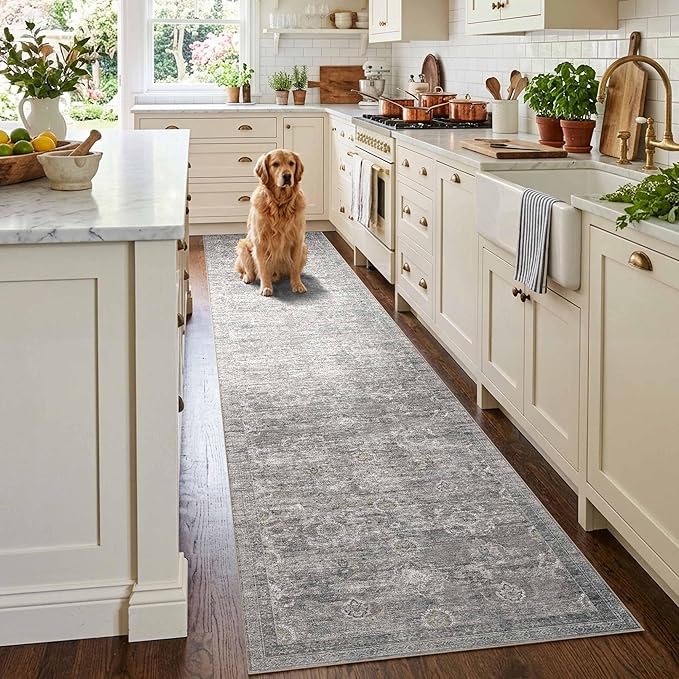 Rugxara 2x10 Runner Rug, Washable Kitchen Rugs, Non Slip Low Pile Area Rug by Rugxara