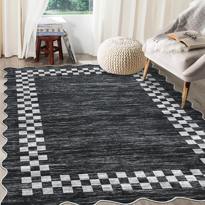 GarveeHome Scalloped Washable Rug 9x12 Area Rug by GarveeHome