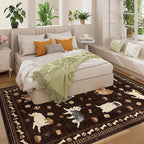 DUKINO 5x7 Rug for Living Room, Lightweight Animal Dog Print Washable Area Rug - Image 3