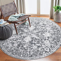 KILOCOCO Area Rug 6ft Round Living Room Rug Washable Printed Vintage Floral by Kilococo