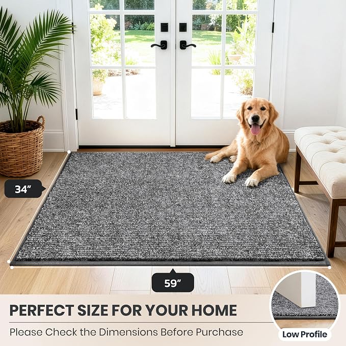 PURRUGS Dirt Trapping Door Mat 34" x 59", Non-Slip Machine Washable Entry Rug - Image 8