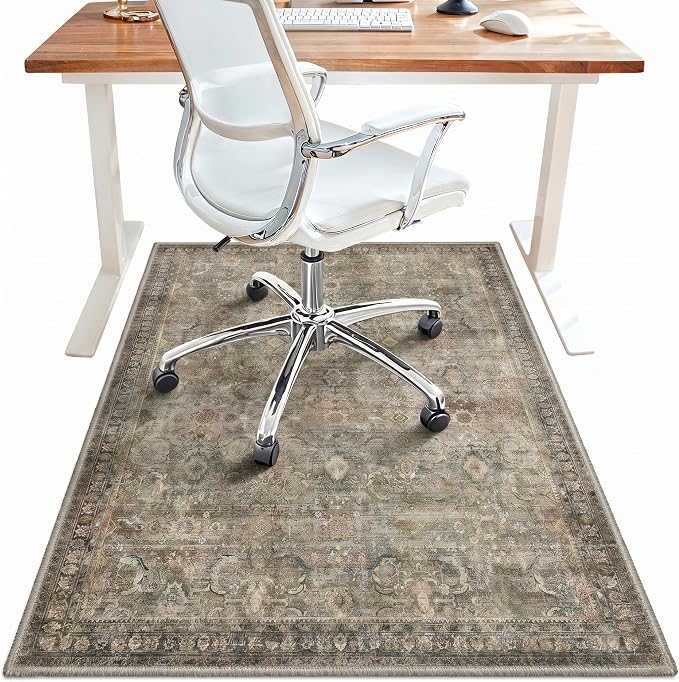 36"x48" Office Chair Mat for Hardwood Tile Floor, Under Desk Carpet Protector by BESBLEE