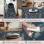 Washable 3x4 Entryway Rug, Non Slip Vintage Area Rug - Image 5