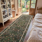 jinchan Zenith Floral Runner Rug 3x10 Washable Kitchen Runner Non-Slip Low-Pile - Image 2