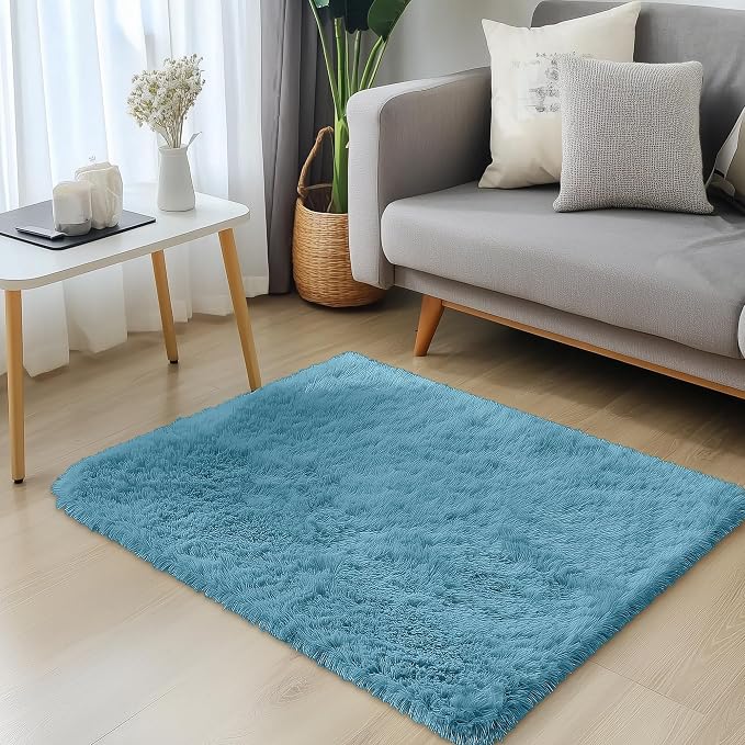 OLANLY 3x5 Machine Washable Small Bedside Rug, Soft Fluffy Shaggy Rugs - Image 3