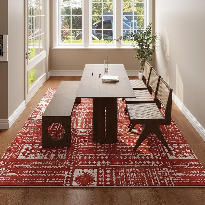 Rugcomf Living Room Rug 6x9 Rug Machine Washable Boho Area Rug Non Slip - Image 6