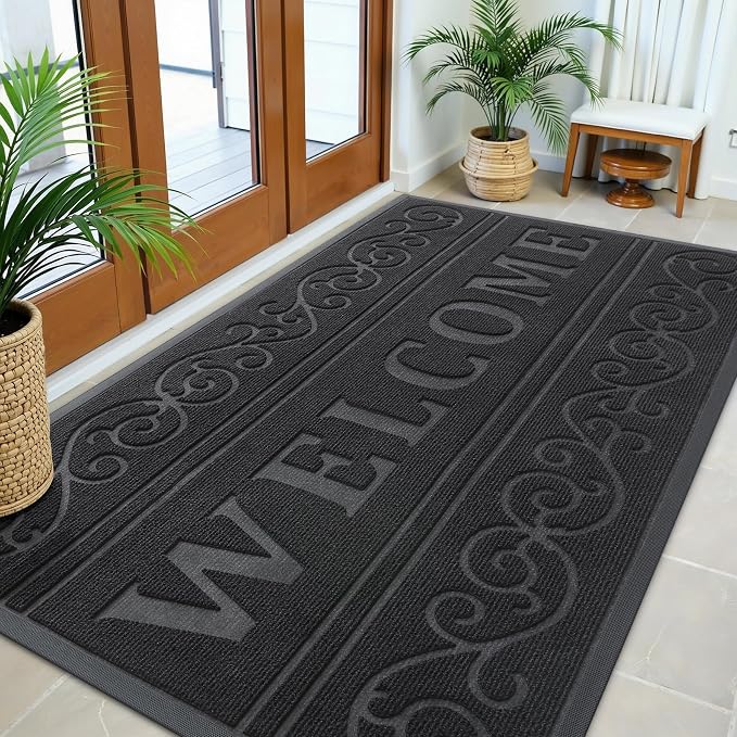 OLANLY Welcome Door Mat Indoor Outdoor Entrance, Heavy Duty Sturdy Front Door by OLANLY
