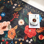 Rugcomf Round Rug 6ft Washable Circle Rug Non Slip Low Pile Boho Floral Small - Image 9