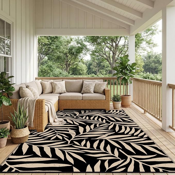 Smiry Outdoor Rug 6x9 ft, Waterproof Reversible Plastic Straw Rugs, Outdoor - Image 6