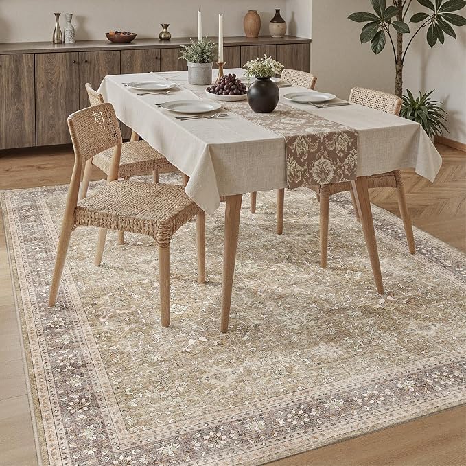 DCX Beige and Taupe 4x6 Rug, Kid & Pet Friendly - Image 3