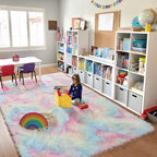 PAGISOFE 9x12 Rainbow Large Area Rug, Plush Rugs - Image 8
