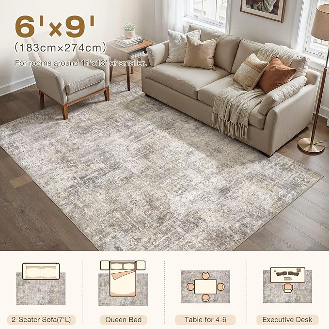 cotiled Washable 6x9 Area Rug for Living Room - Image 8