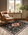 RELEANY Area Rugs 3'x4' Washable Non-Slip, Floral Vintage Distress Medallion by RELEANY