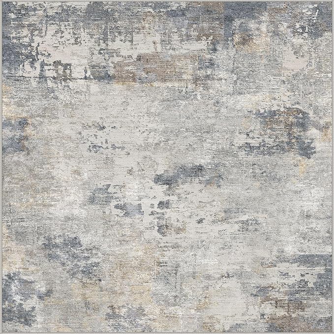 UERMEI Square Area Rugs : Washable 6x6 Neutral Modern Abstract Carpet - Image 9
