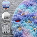 ONASAR Rainbow Round Area Rugs 5ft, Soft Bedroom Circle Rug Mats - Image 2
