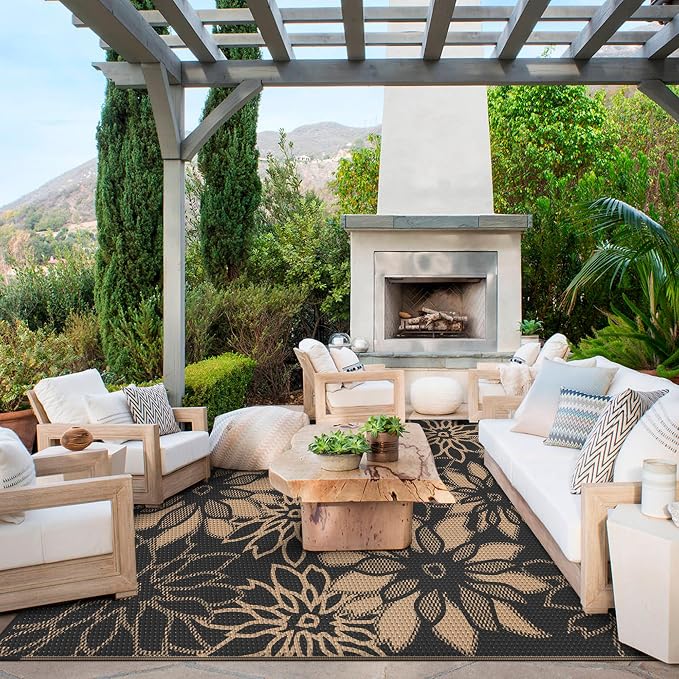 GENIMO Outdoor Rug Waterproof for Patio Decor, Large Area Rugs Mats for RV - Image 3