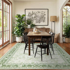 Sage Green Area Rugs 10x12 for Living Room Boho Washable Extra Large Floral - Image 6