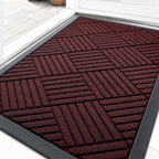 OLANLY Front Door Mat Outside Entrance 33x21, Heavy Duty Sturdy Natural Rubber by OLANLY