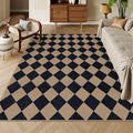 Lahome Colette Checkered Easy Jute Patio Rug, 6x9 Washable Indoor Outdoor Rug by Lahome