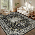 3x5 Area Rugs Living Room Rug: Washable Vintage Boho Medallion Rug No Slip by EXPEDIX