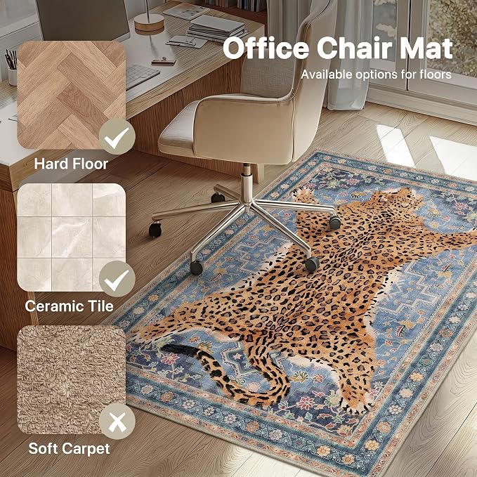 48"x72" Office Chair Mat for Hardwood Tile Floor, Under Desk Carpet Protector - Image 3