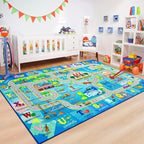 Chicrug 6x9 Car Road Area Rug for Kids Playroom Bedroom, Non Slip Low Pile - Image 6