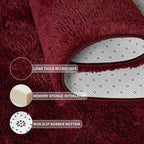 Tepook Fluffy Burgundy Rugs for Living Room, 5x8 Dark Red Area Rug for Bedroom - Image 5
