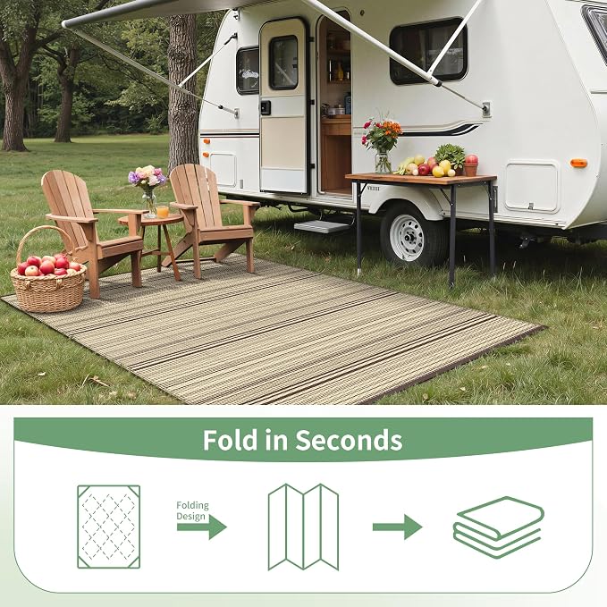 GENIMO Outdoor Rug for Patio Clearance, Lightweight Waterproof RV Camping Mat - Image 7