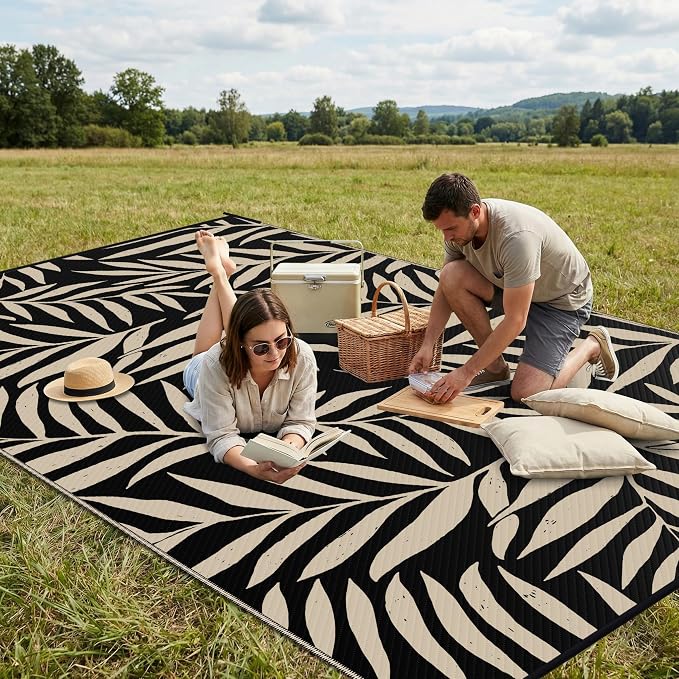 Smiry Outdoor Rug 6x9 ft, Waterproof Reversible Plastic Straw Rugs, Outdoor - Image 4