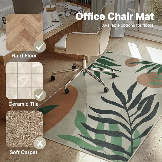 48"x60" Office Chair Mat for Hardwood Tile Floor, Under Desk Carpet Protector - Image 3