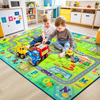 Chicrug 4x6 Car Road Area Rug for Kids Playroom Bedroom, Non Slip Low Pile - Image 4