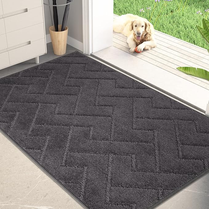 PURRUGS Dirt Trapping Door Mat 34" x 59", Non-Slip Machine Washable Entry Rug by PURRUGS