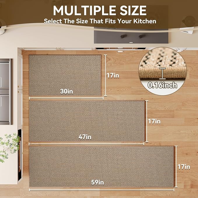 Kitchen Mats for Floor, Super Absorbent Kitchen Rugs Non Slip Washable - Image 2