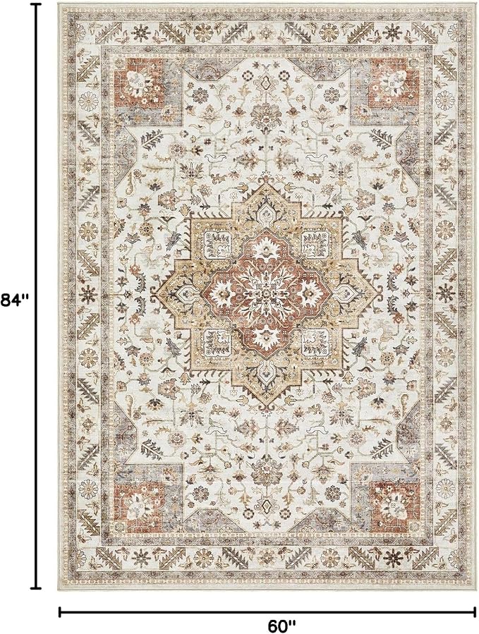 Vintage Living Room Area Rug 5x7 - Image 2